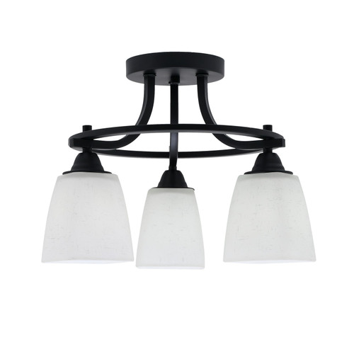 Toltec Lighting - 3417-MB-460 - Three Light Semi-Flush Mount - Paramount - Matte Black