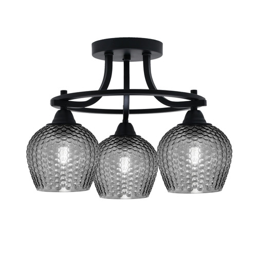 Toltec Lighting - 3417-MB-4602 - Three Light Semi-Flush Mount - Paramount - Matte Black