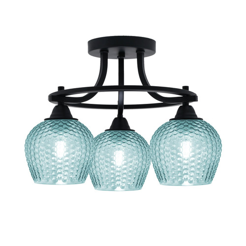 Toltec Lighting - 3417-MB-4605 - Three Light Semi-Flush Mount - Paramount - Matte Black