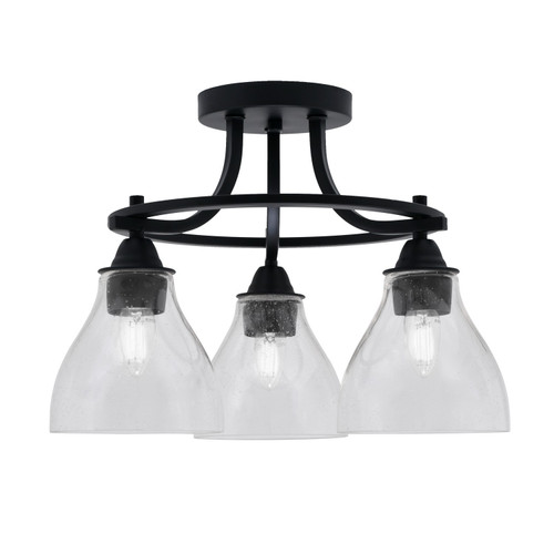 Toltec Lighting - 3417-MB-4760 - Three Light Semi-Flush Mount - Paramount - Matte Black