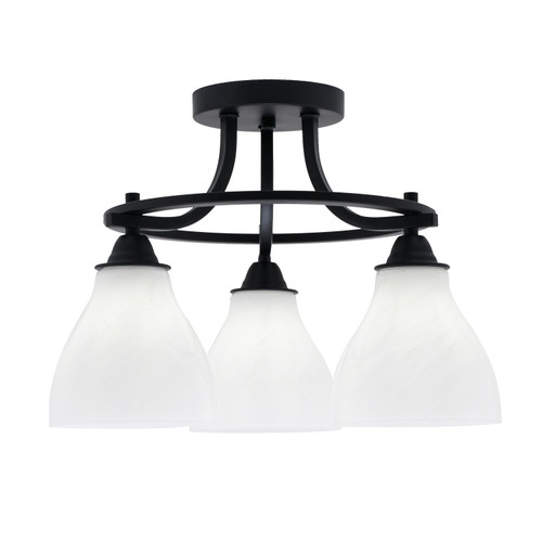Toltec Lighting - 3417-MB-4761 - Three Light Semi-Flush Mount - Paramount - Matte Black