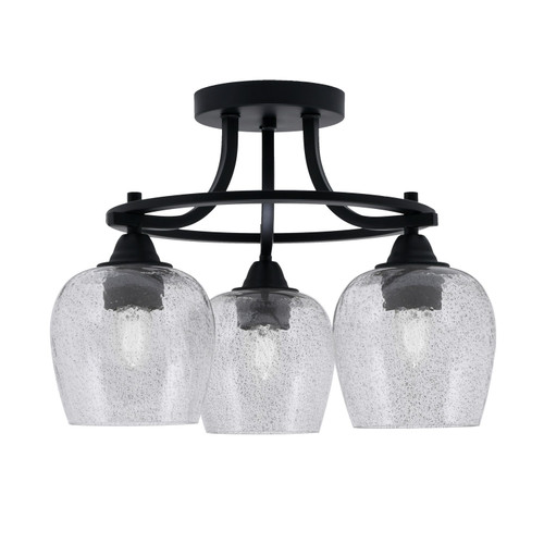Toltec Lighting - 3417-MB-4812 - Three Light Semi-Flush Mount - Paramount - Matte Black