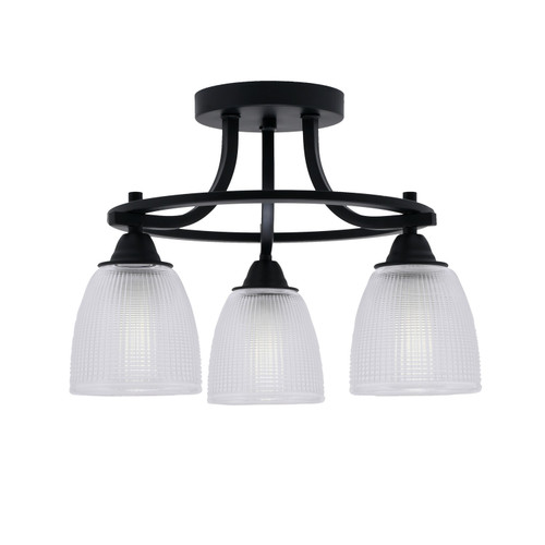 Toltec Lighting - 3417-MB-500 - Three Light Semi-Flush Mount - Paramount - Matte Black