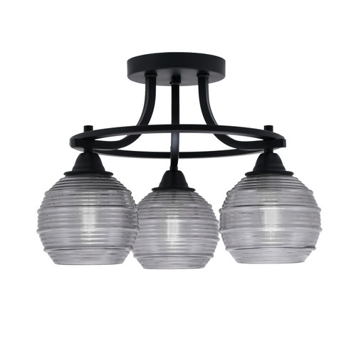Toltec Lighting - 3417-MB-5112 - Three Light Semi-Flush Mount - Paramount - Matte Black
