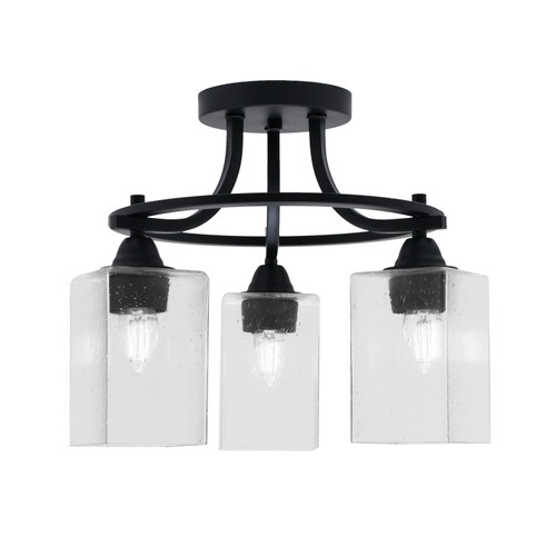 Toltec Lighting - 3417-MB-530 - Three Light Semi-Flush Mount - Paramount - Matte Black