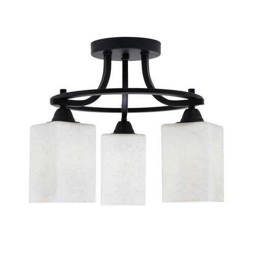 Toltec Lighting - 3417-MB-531 - Three Light Semi-Flush Mount - Paramount - Matte Black