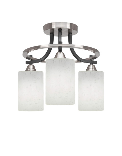 Toltec Lighting - 3417-MBBN-310 - Three Light Semi-Flush Mount - Paramount - Matte Black & Brushed Nickel