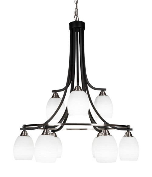 Toltec Lighting - 3419-MBBN-4021 - Nine Light Chandelier - Paramount - Matte Black & Brushed Nickel