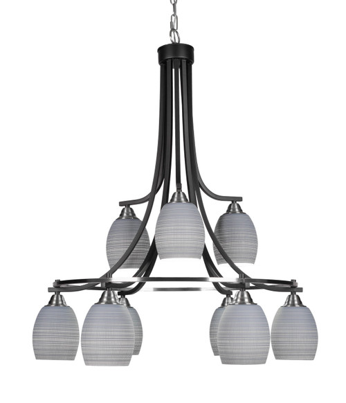 Toltec Lighting - 3419-MBBN-4022 - Nine Light Chandelier - Paramount - Matte Black & Brushed Nickel