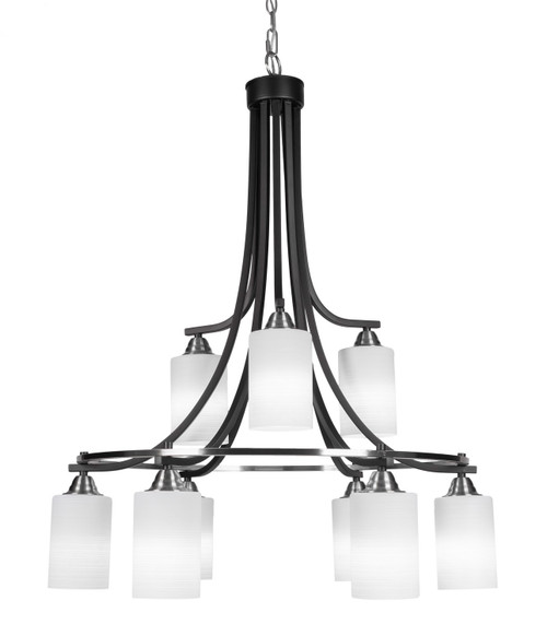 Toltec Lighting - 3419-MBBN-4061 - Nine Light Chandelier - Paramount - Matte Black & Brushed Nickel