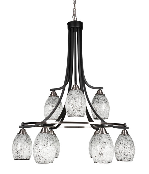 Toltec Lighting - 3419-MBBN-4165 - Nine Light Chandelier - Paramount - Matte Black & Brushed Nickel