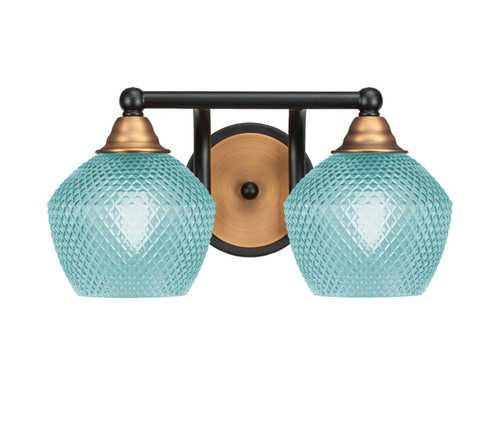 Toltec Lighting - 3422-MBBR-4625 - Two Light Bath Bar - Paramount - Matte Black & Brass