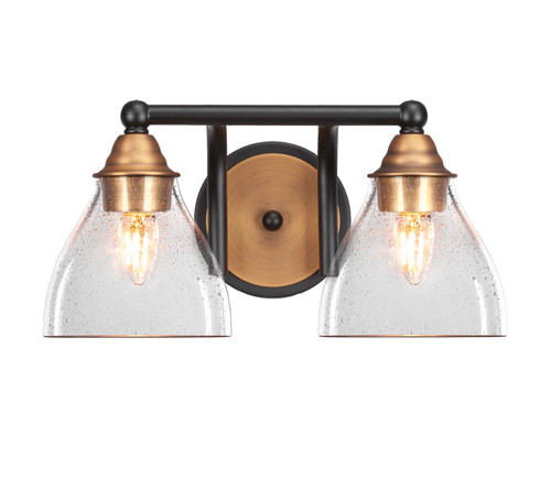 Toltec Lighting - 3422-MBBR-4760 - Two Light Bath Bar - Paramount - Matte Black & Brass
