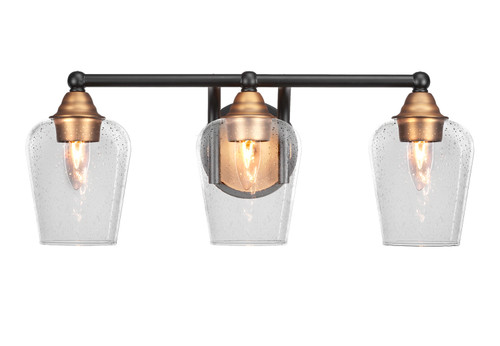Toltec Lighting - 3423-MBBR-210 - Three Light Bath Bar - Paramount - Matte Black & Brass
