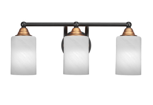 Toltec Lighting - 3423-MBBR-3001 - Three Light Bath Bar - Paramount - Matte Black & Brass