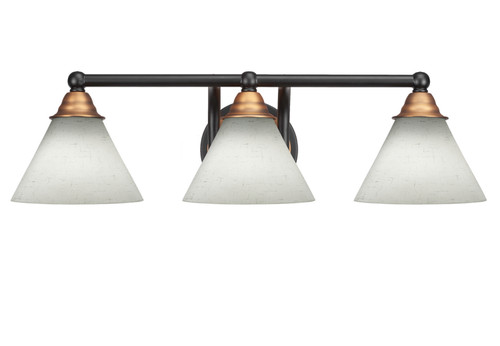 Toltec Lighting - 3423-MBBR-312 - Three Light Bath Bar - Paramount - Matte Black & Brass