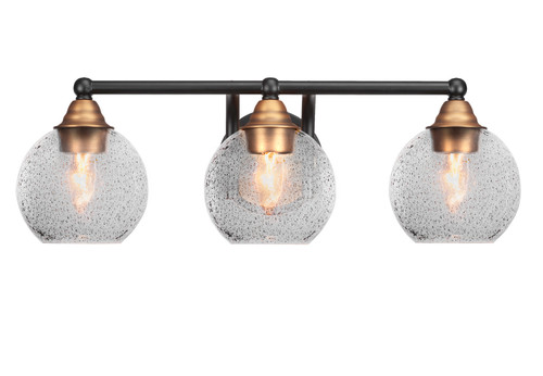 Toltec Lighting - 3423-MBBR-4102 - Three Light Bath Bar - Paramount - Matte Black & Brass