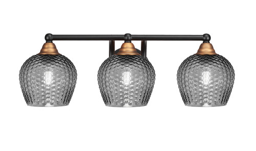 Toltec Lighting - 3423-MBBR-4602 - Three Light Bath Bar - Paramount - Matte Black & Brass