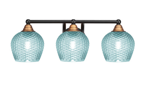 Toltec Lighting - 3423-MBBR-4605 - Three Light Bath Bar - Paramount - Matte Black & Brass