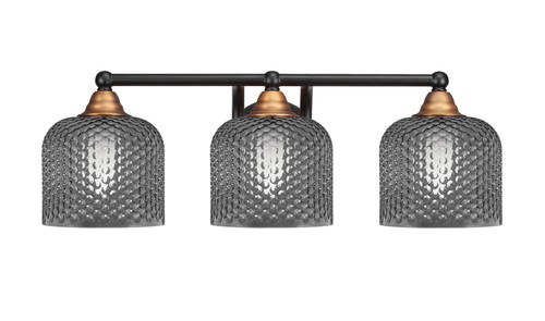 Toltec Lighting - 3423-MBBR-4612 - Three Light Bath Bar - Paramount - Matte Black & Brass