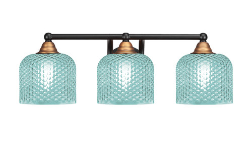 Toltec Lighting - 3423-MBBR-4615 - Three Light Bath Bar - Paramount - Matte Black & Brass
