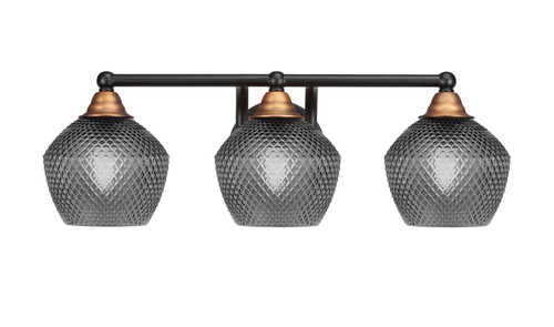 Toltec Lighting - 3423-MBBR-4622 - Three Light Bath Bar - Paramount - Matte Black & Brass