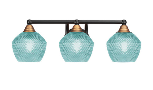 Toltec Lighting - 3423-MBBR-4625 - Three Light Bath Bar - Paramount - Matte Black & Brass