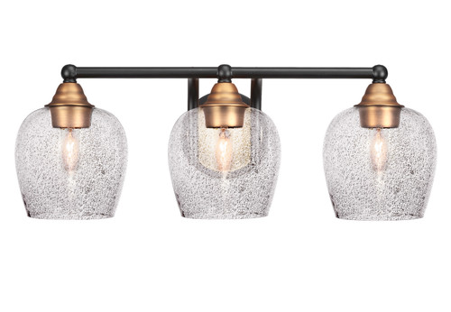 Toltec Lighting - 3423-MBBR-4812 - Three Light Bath Bar - Paramount - Matte Black & Brass