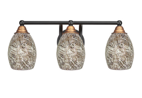 Toltec Lighting - 3423-MBBR-5054 - Three Light Bath Bar - Paramount - Matte Black & Brass