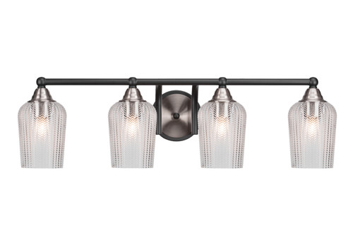 Toltec Lighting - 3424-MBBN-4250 - Four Light Bath Bar - Paramount - Matte Black & Brushed Nickel