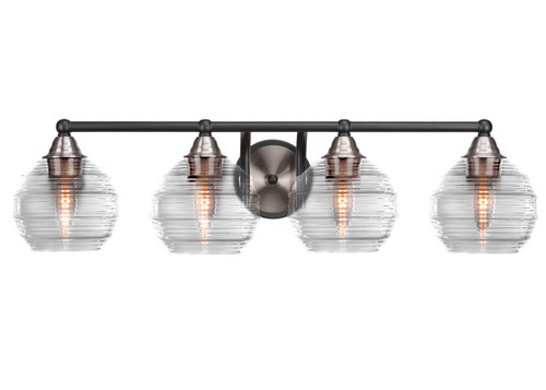 Toltec Lighting - 3424-MBBN-5110 - Four Light Bath Bar - Paramount - Matte Black & Brushed Nickel