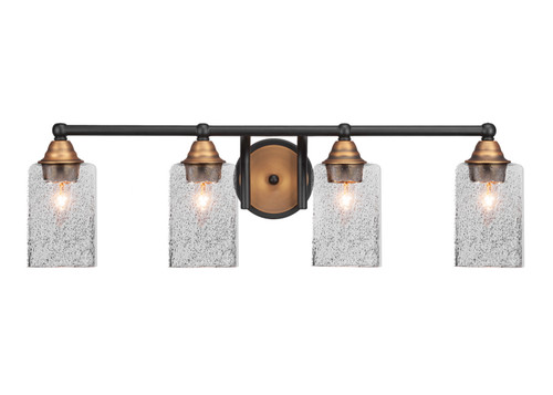 Toltec Lighting - 3424-MBBR-3002 - Four Light Bath Bar - Paramount - Matte Black & Brass