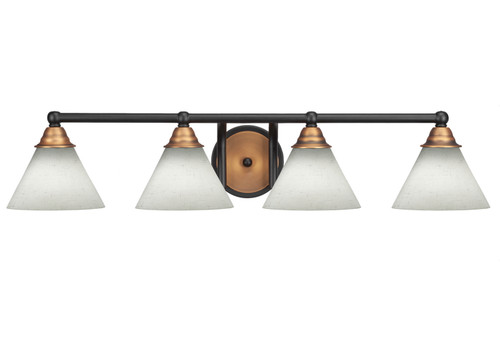 Toltec Lighting - 3424-MBBR-312 - Four Light Bath Bar - Paramount - Matte Black & Brass