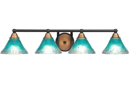 Toltec Lighting - 3424-MBBR-458 - Four Light Bath Bar - Paramount - Matte Black & Brass