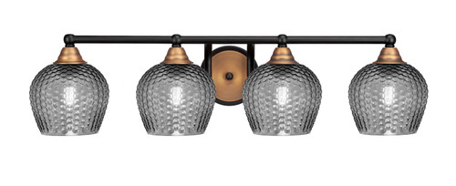 Toltec Lighting - 3424-MBBR-4602 - Four Light Bath Bar - Paramount - Matte Black & Brass