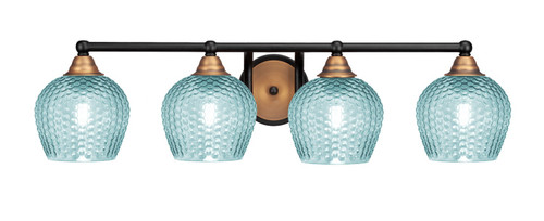 Toltec Lighting - 3424-MBBR-4605 - Four Light Bath Bar - Paramount - Matte Black & Brass