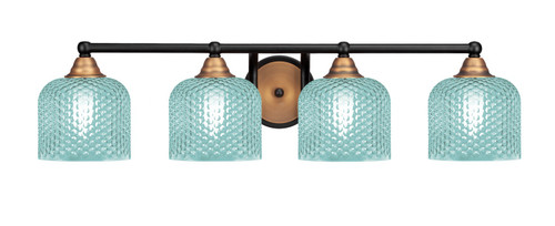 Toltec Lighting - 3424-MBBR-4615 - Four Light Bath Bar - Paramount - Matte Black & Brass