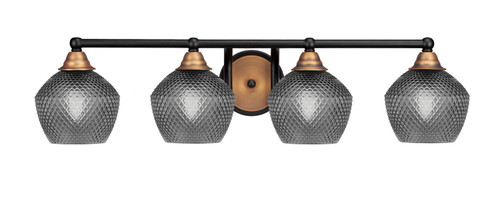 Toltec Lighting - 3424-MBBR-4622 - Four Light Bath Bar - Paramount - Matte Black & Brass