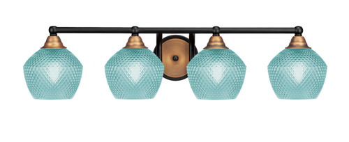 Toltec Lighting - 3424-MBBR-4625 - Four Light Bath Bar - Paramount - Matte Black & Brass