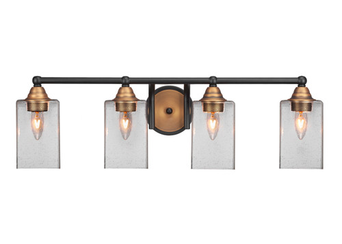 Toltec Lighting - 3424-MBBR-530 - Four Light Bath Bar - Paramount - Matte Black & Brass