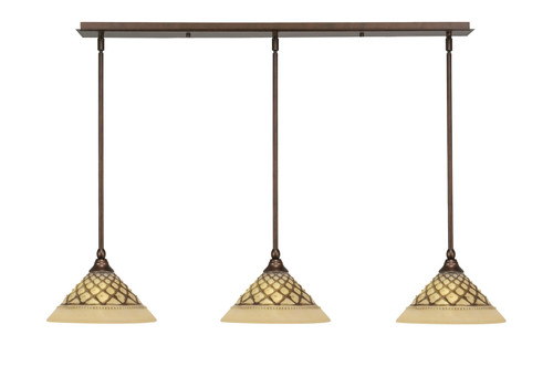 Toltec Lighting - 36-BRZ-7183 - Three Light Linear Pendalier - Any - Bronze