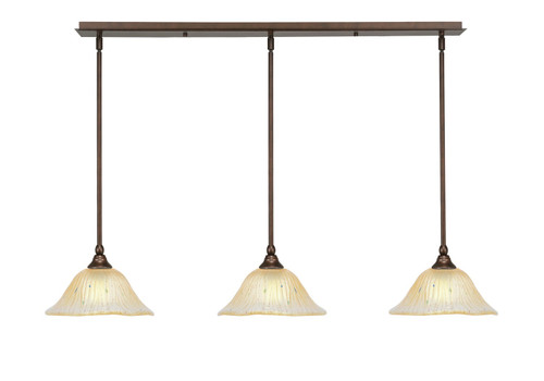 Toltec Lighting - 36-BRZ-730 - Three Light Linear Pendalier - Any - Bronze