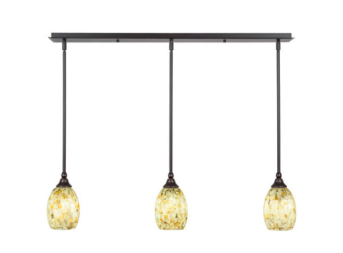 Toltec Lighting - 36-DG-406 - Three Light Linear Pendalier - Any - Dark Granite