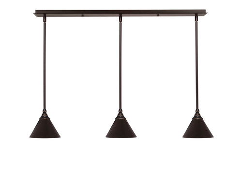 Toltec Lighting - 36-DG-421 - Three Light Linear Pendalier - Any - Dark Granite