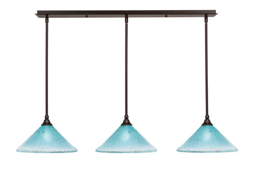 Toltec Lighting - 36-DG-448 - Three Light Linear Pendalier - Any - Dark Granite