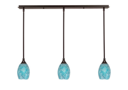 Toltec Lighting - 36-DG-5055 - Three Light Linear Pendalier - Any - Dark Granite