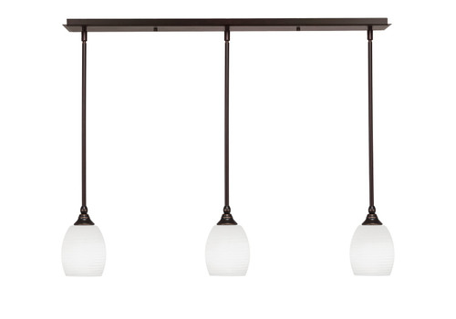 Toltec Lighting - 36-DG-615 - Three Light Linear Pendalier - Any - Dark Granite