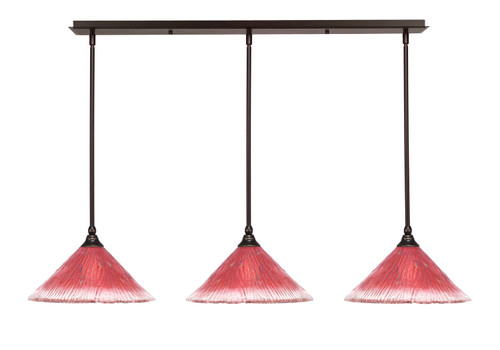Toltec Lighting - 36-DG-706 - Three Light Linear Pendalier - Any - Dark Granite