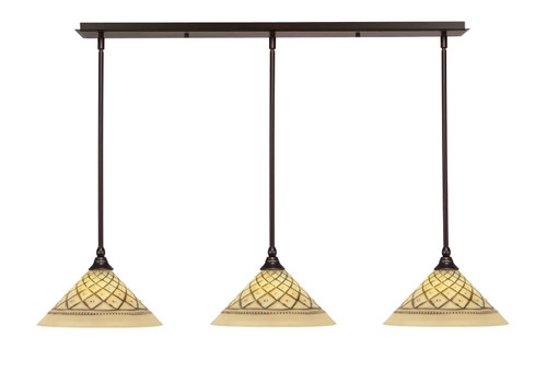 Toltec Lighting - 36-DG-7182 - Three Light Linear Pendalier - Any - Dark Granite
