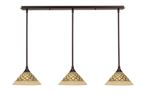 Toltec Lighting - 36-DG-7183 - Three Light Linear Pendalier - Any - Dark Granite